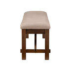 Banc 60" Jackson traditionnel en bois et assise tapissée beige noisette foncée - Powell
