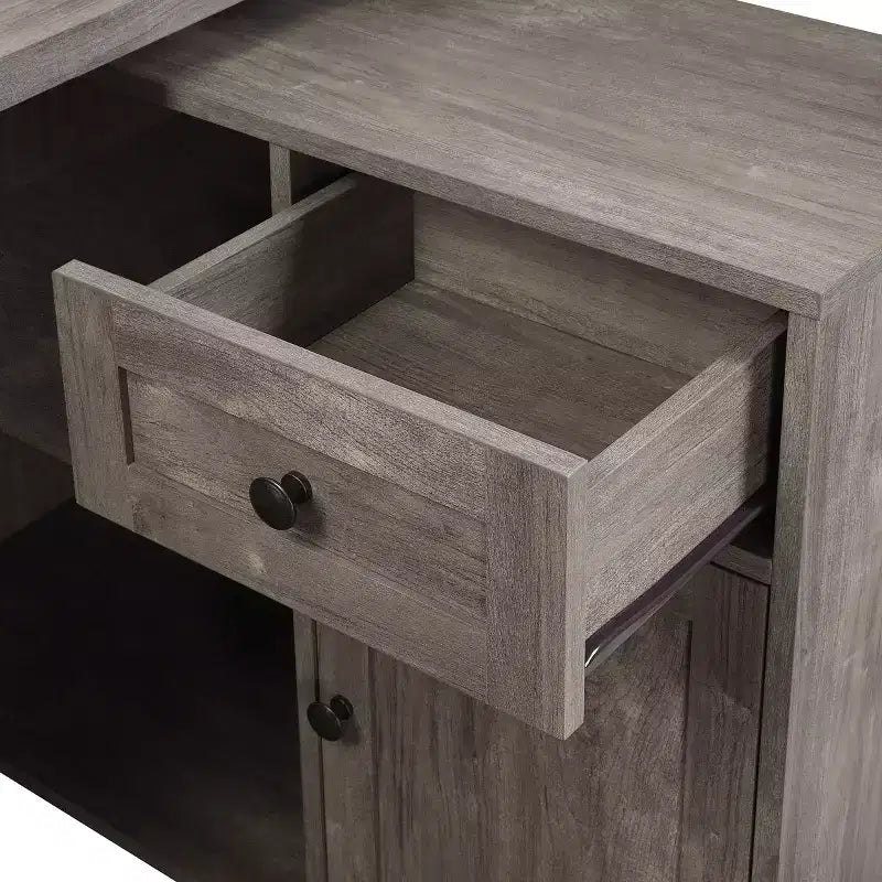 Bureau Waverly Scottish Alder - OSP Home Furnishings : mobilier de bureau moderne du milieu du siècle avec rangement, surface en MDF
