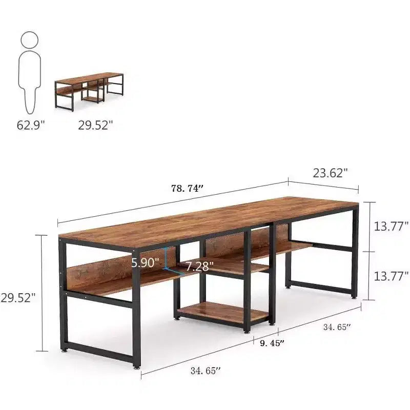 LITTLE TREE Bureau d'ordinateur 78,7" Marron clair