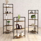 Étagère d'angle 5 niveaux Beeme 63,75 po 24/7 Shop At Home noir sable/cuivre clair pur : Rangement en MDF de style industriel