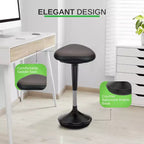 Chaise de bureau debout Wobble en vinyle noir - Uncaged Ergonomics