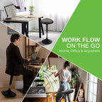 Chaise de bureau debout Wobble en vinyle noir - Uncaged Ergonomics