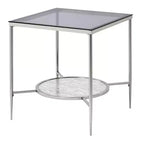 Acme Furniture Adelrik Accent Glass Table Chrome Finish