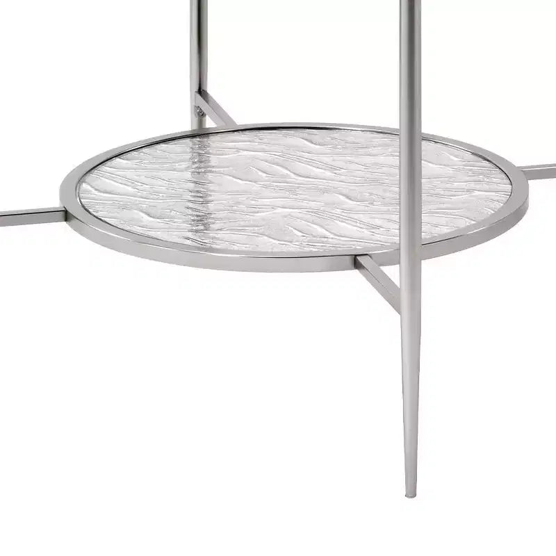 Table d'appoint en verre Adelrik Acme Furniture avec finition chromée