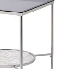 Table d'appoint en verre Adelrik Acme Furniture avec finition chromée