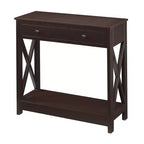 Breighton Home Oxford 1 Drawer Entryway Hall Table with Shelf in Espresso