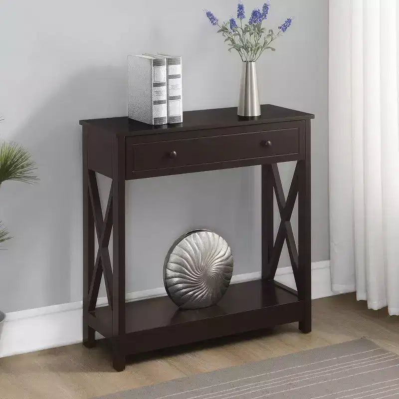Console d'entrée Breighton Home Oxford à 1 tiroir avec étagère, coloris expresso
