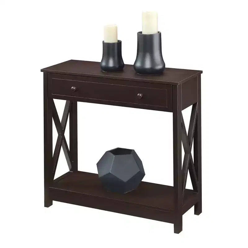 Console d'entrée Breighton Home Oxford à 1 tiroir avec étagère, coloris expresso