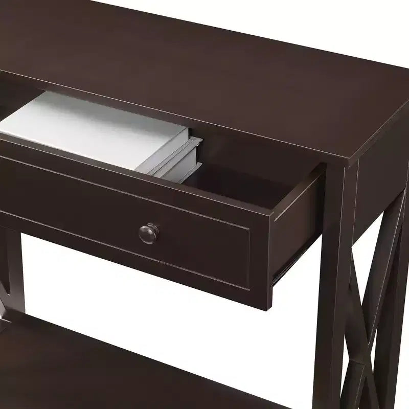 Console d'entrée Breighton Home Oxford à 1 tiroir avec étagère, coloris expresso
