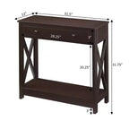 Console d'entrée Breighton Home Oxford à 1 tiroir avec étagère, coloris expresso