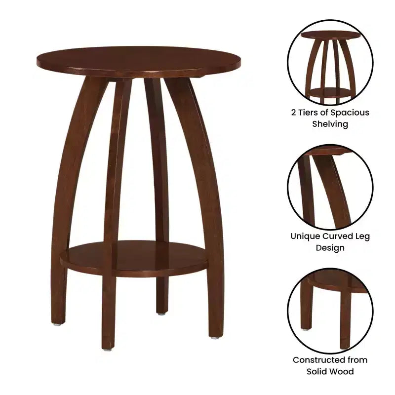 Table d'appoint Aldrin de Breighton Home avec étagère, couleur Espresso