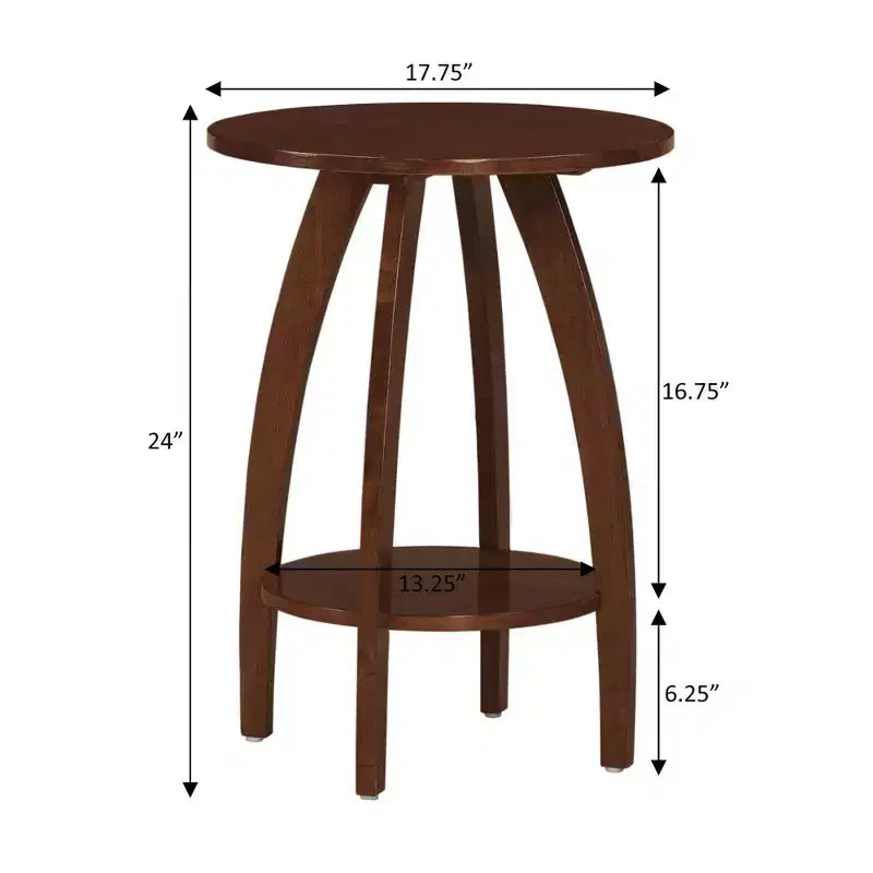 Table d'appoint Aldrin de Breighton Home avec étagère, couleur Espresso