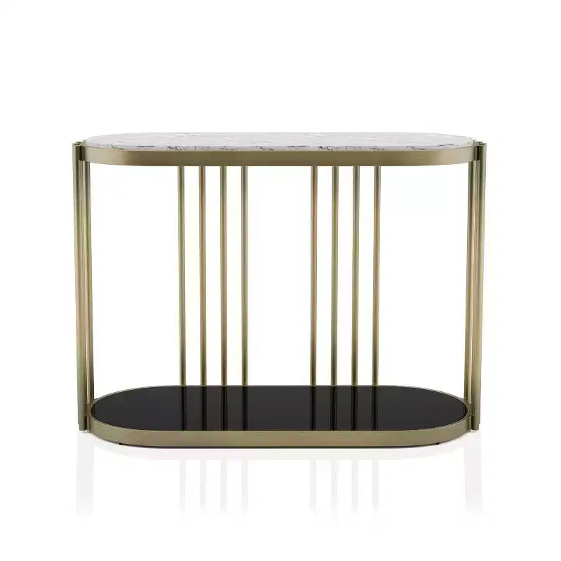 Table d'entrée Solstice Glam en laiton antique - HOMES: Inside + Out