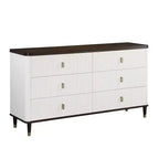 Acme Furniture 66.5" Carena Decorative Storage Drawer White & Brown Finish: 5-Drawer Wood Composite, No Assembly Required