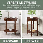 Table d'appoint ovale Brandi avec étagère par Breighton Home Classic Accents, finition espresso