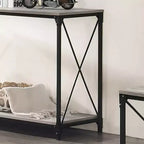 Table basse à étagère inférieure Rosslea noir/gris - HOMES: Inside + Out : Style industriel, Cadre en métal, Étagère de rangement