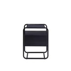 Table d'appoint Colson 19" finition noire - Meubles Acme : 24" de haut, plateau en verre, cadre en métal, tiroir de rangement