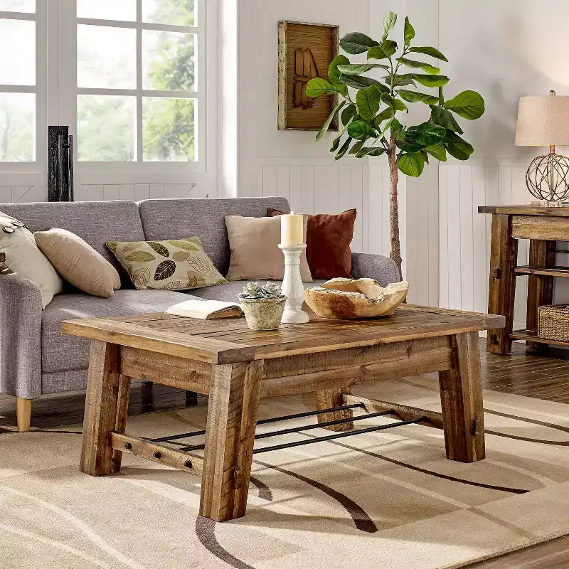 Table basse Durango 48 po et 2 tables d'appoint marron foncé – Alaterre Furniture