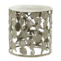 Coastal Aluminum Accent Table Silver - Olivia & May: Seahorse Base, Indoor Use, No Assembly Required