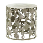 Coastal Aluminum Accent Table Silver - Olivia & May: Seahorse Base, Indoor Use, No Assembly Required