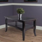 Table basse Camden Coffee - Winsome : Composite de bois foncé traditionnel, Étagère de rangement, Pieds évasés, Meuble de salon