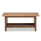 Table basse rectangulaire en bois Rylie marron - Baxton Studio : Style Mission, étagère de rangement inférieure