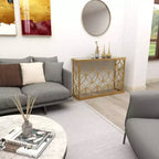 Olivia & May Console Rectangulaire Traditionnelle Moderne en Métal Doré : Entrée Élégante, Design Étroit