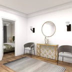 Olivia & May Console Rectangulaire Traditionnelle Moderne en Métal Doré : Entrée Élégante, Design Étroit