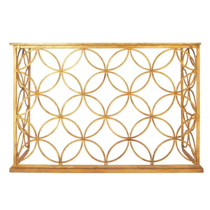 Olivia & May Console Rectangulaire Traditionnelle Moderne en Métal Doré : Entrée Élégante, Design Étroit