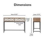 Hayworth Table Console Miroir Grise - Finch : Rangement Moderne avec Tiroirs, Finition Antique