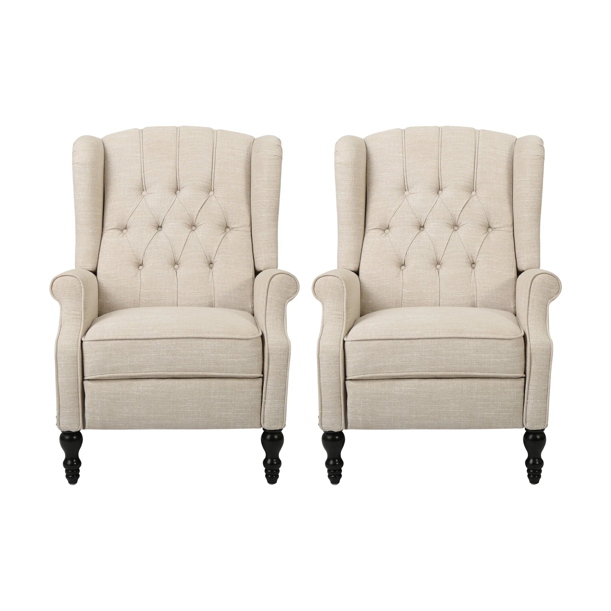 Fauteuils inclinables en tissu touffeté Walter (lot de 2) par Christopher Knight Home