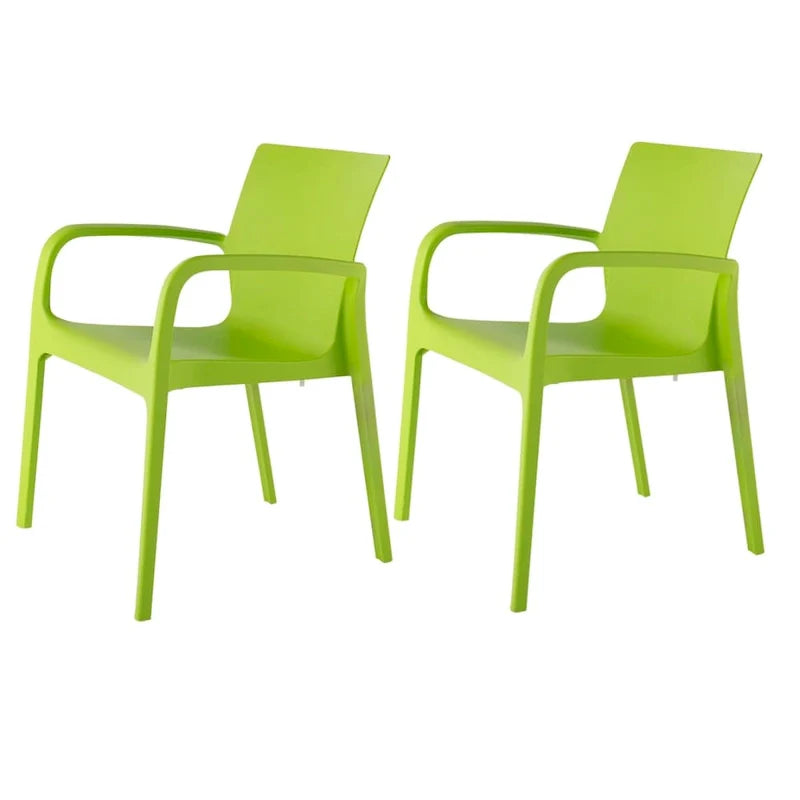 Fauteuil de salle à manger empilable toutes saisons Alissa en résine, lot de 2