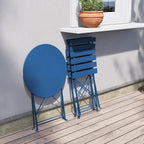 Ensemble bistrot pliant en métal 3 pièces, salon de conversation intérieur/extérieur résistant aux intempéries pour patio, cour, jardin
