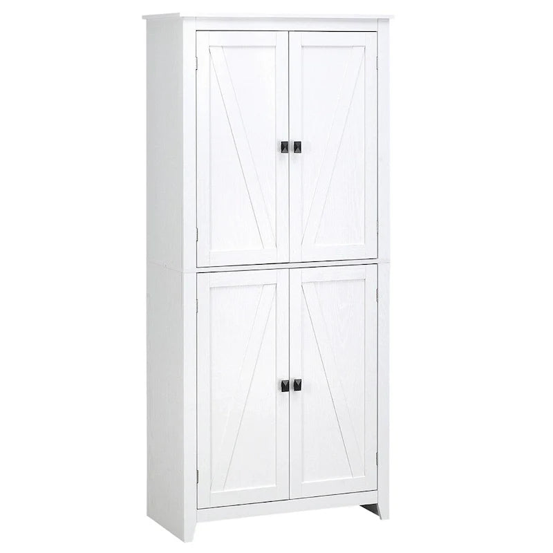 Meuble de Rangement de Cuisine Autoportant avec Portes et Étagères Réglables - S/O
