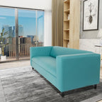 Coast to Coast Sofas Canapé trois places de style Mid-Century en similicuir avec cadre en bois massif et rembourrage