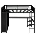 Lit mezzanine taille XL avec armoire intégrée