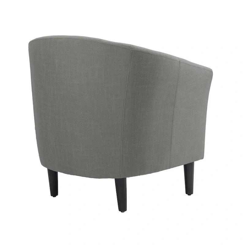 2 fauteuils club modernes en lin avec accoudoirs ronds