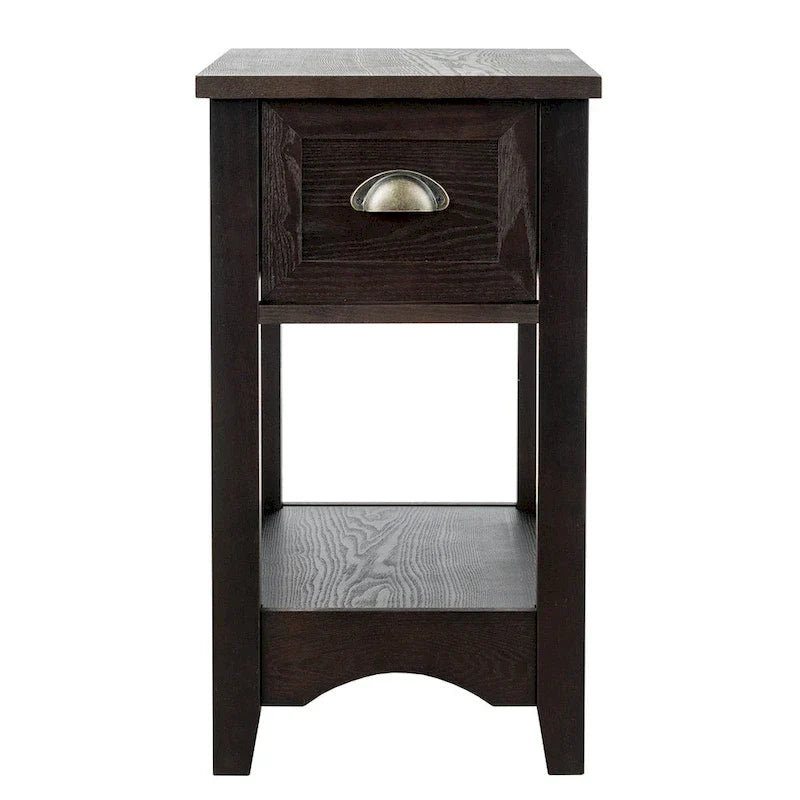 Gymax Lot de 2 Tables d'appoint Contemporaines Compactes avec Tiroir - 13" X 22" X 23" (L x l x H)