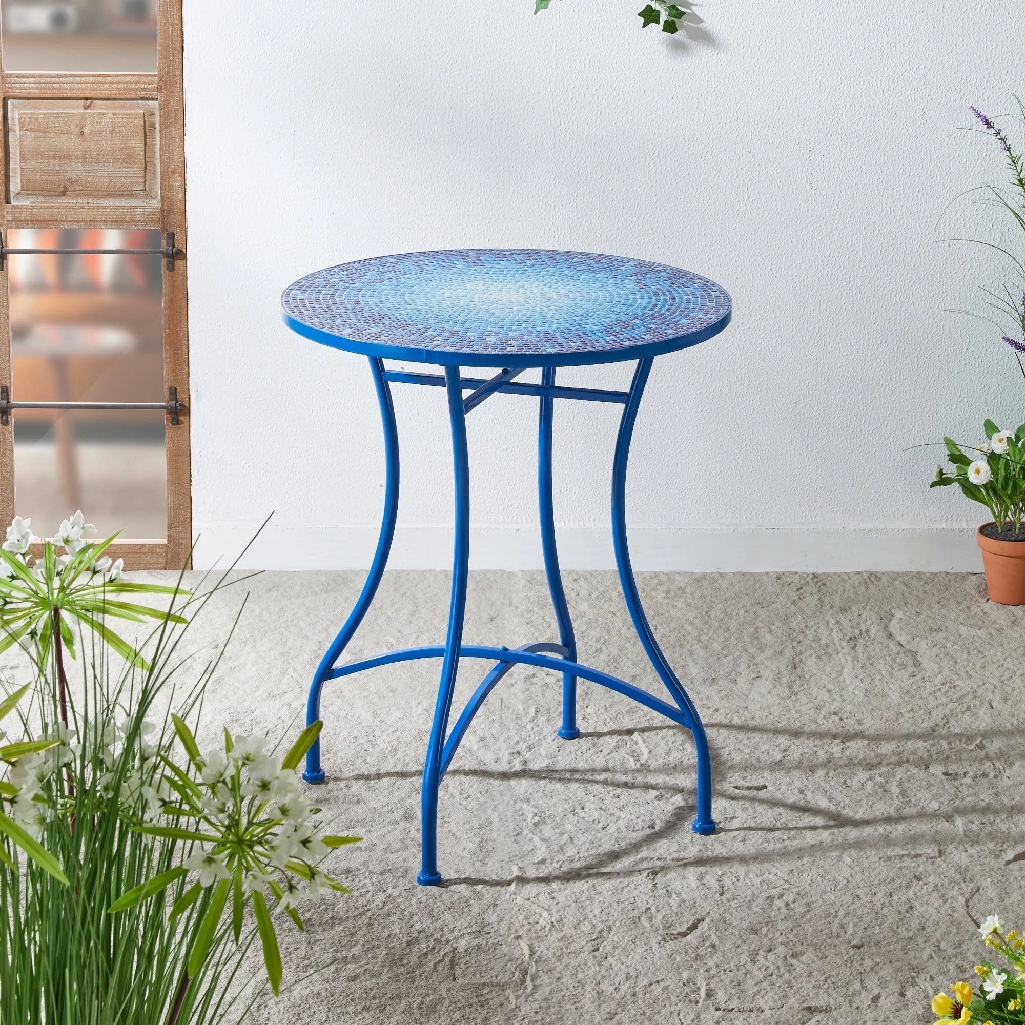 Ensemble bistrot pliant en métal Glitzhome pour extérieur, 3 pièces, table et chaises de patio
