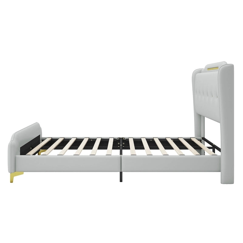 Lit rembourré moderne en cuir PU Uphou par Christopher Knight Home