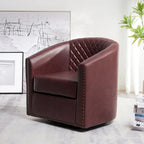 Fauteuil à barillet pivotant en cuir PU touffeté KINWELL 29