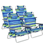 Lot de 4 chaises de plage pliantes de randonnée Costway, 5 positions d'extérieur - Voir détails