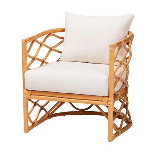 Fauteuil Acelynn Bohème en Rotin Clair Miel