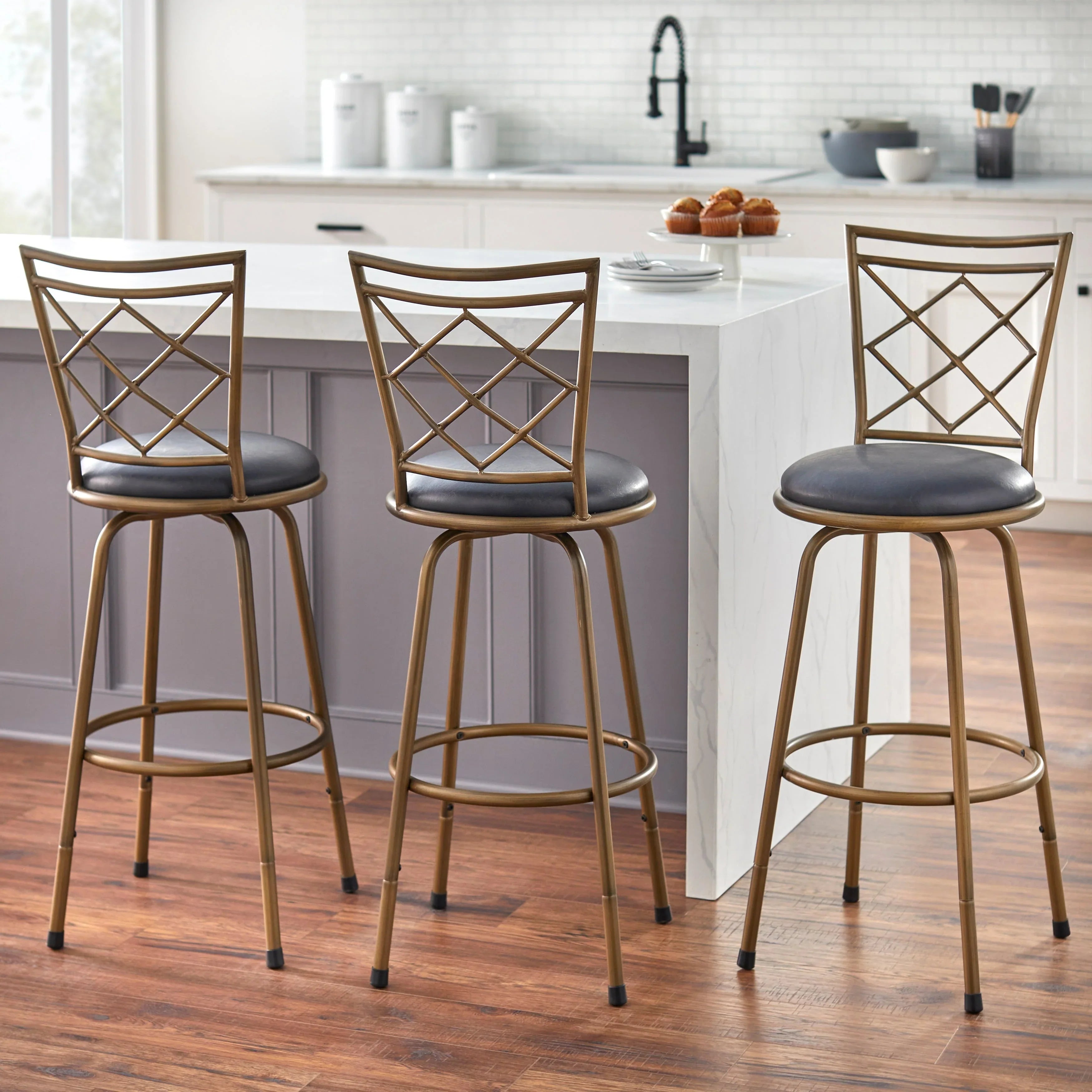 Tabourets Alyssa à hauteur réglable et pivotants Simple Living (lot de 3)