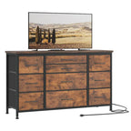 Commode de chambre avec 10 grands tiroirs pour téléviseur de 55 pouces – 55 pouces
