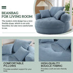 Fauteuil arrondi type « lazy sofa » – Blanc/Bleu/Gris/Jaune/Orange/Rose fuchsia/Bleu marine/Vert, modèle une ou deux places