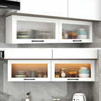 Vaisseliers muraux en bois blanc pour la cuisine