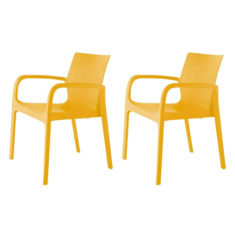 Fauteuil de salle à manger empilable toutes saisons Alissa en résine, lot de 2