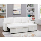 Canapé d'angle réversible avec lit gigogne, méridienne de rangement, pieds durables,