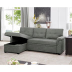 Canapé d'angle réversible avec lit gigogne, méridienne de rangement, pieds durables,